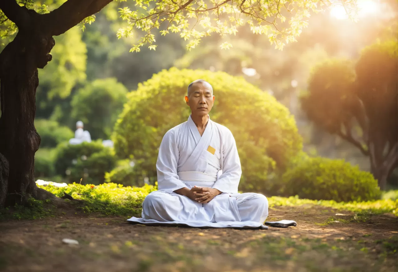 wise-monk-wearing-white-clothes-sitting-in-meditat